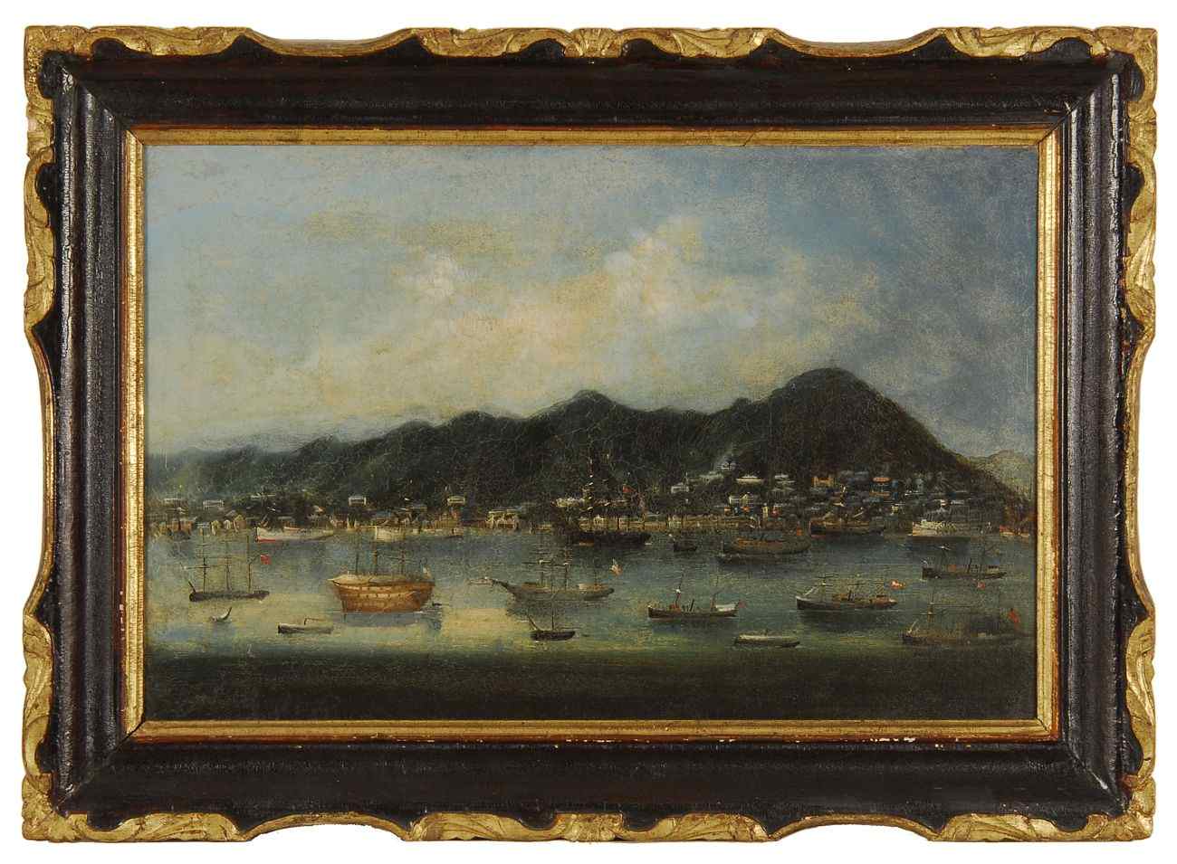 Appraisal: FRAMED PAINTINGCirca - Early China Trade view of the Port