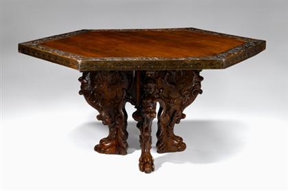 Appraisal: Italian Renaissance carved walnut center table th century and later