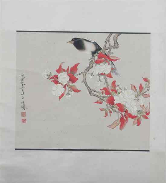 Appraisal: AFTER YU FEI AN Chinese - BIRD ON FLOWERING BRANCH