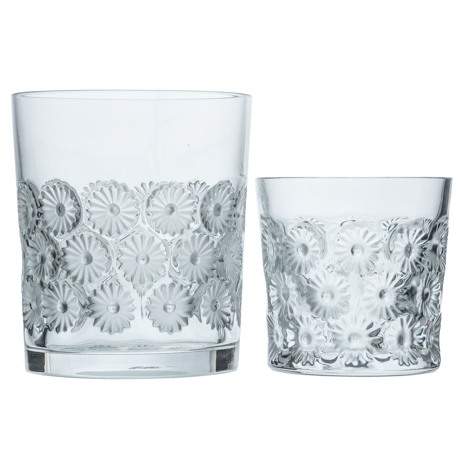 Appraisal: LALIQUE CRYSTAL NAPSBURY DAISY COCKTAIL GLASSES Includes whiskey tumblers and