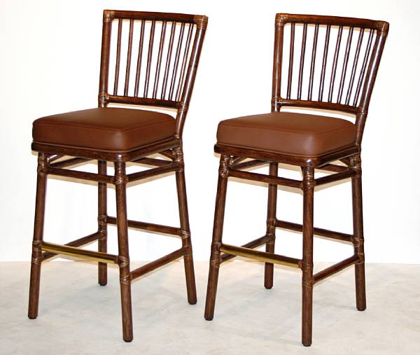 Appraisal: A set of five Orlando Diaz-Azcuy 'Prescott' barstools McGuire Furniture