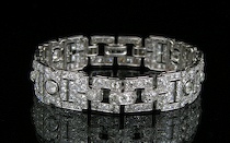 Appraisal: Lady's Platinum Diamond Art Deco Bracelet French ca 's This