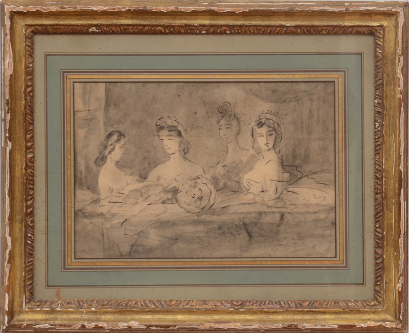 Appraisal: CONSTANTIN GUYS - FOUR WOMEN IN A LOGE Ink and