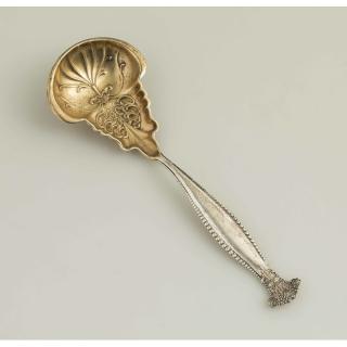 Appraisal: George W Shiebler Co Sterling preserve spoon with Art Nouveau