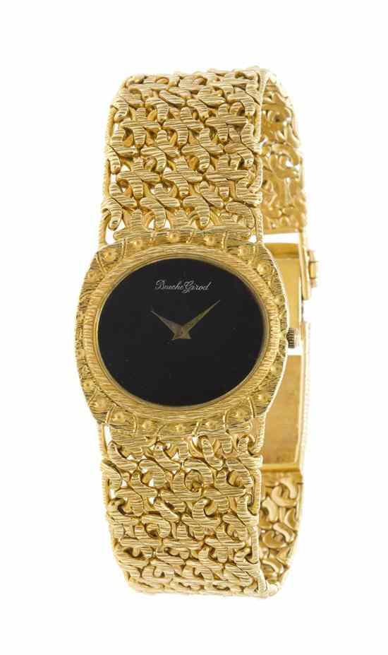 Appraisal: An Karat Yellow Gold Wristwatch Bueche Girod x mm case