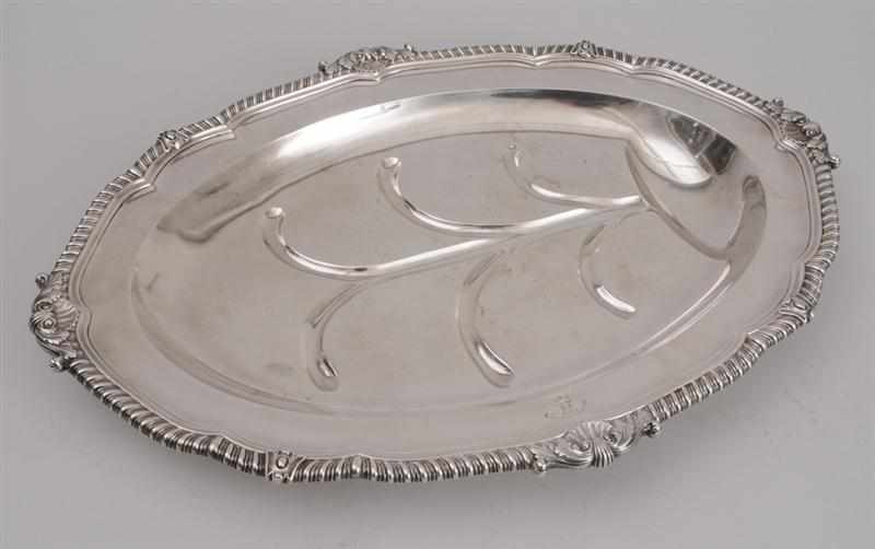 Appraisal: GEORGE III ARMORIAL SILVER WELL-AND-TREE PLATTER Paul Storr London with