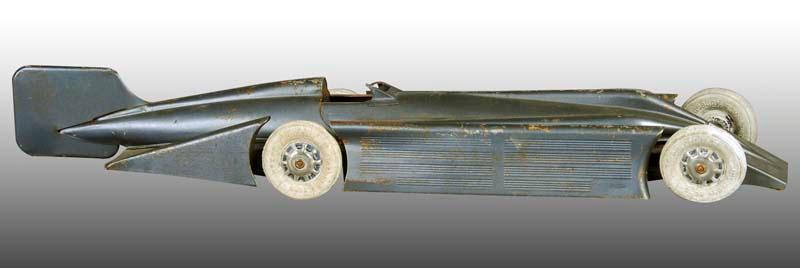 Appraisal: Kingsbury Tin Wind-Up Golden Arrow Race Car Toy Description -