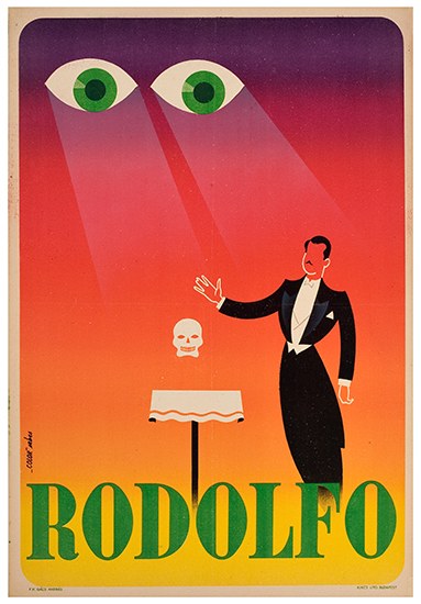 Appraisal: RODOLFO Rodolfo Color lithographed poster with Rodolfo standing beneath the