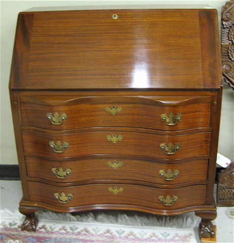 Appraisal: CHIPPENDALE REVIVAL MAHOGANY SECRETARY American mid th century having a