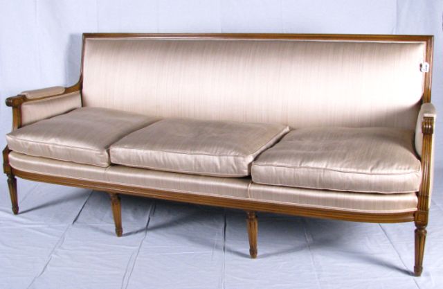 Appraisal: Vintage period style formal sofa by Cocheo Brothers silk upholstered