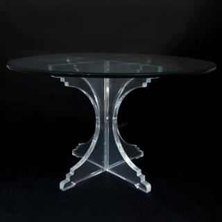 Appraisal: Mid Century Modern Lucite and Glass Top Table Mid Century