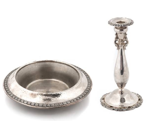 Appraisal: A group of plated table articles Comprising pedestal punch bowl