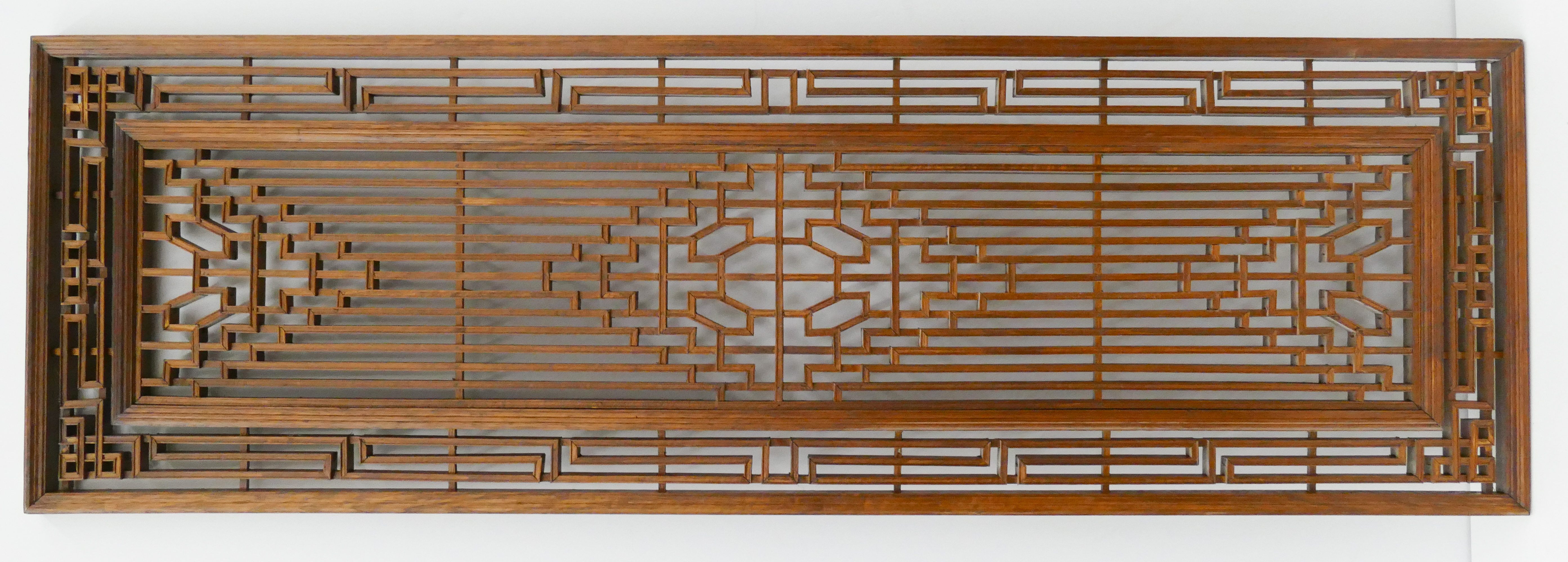 Appraisal: Antique Chinese Rosewood Geometric Window Panel- x ''