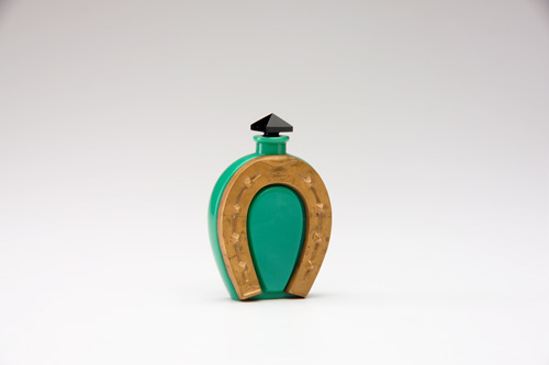 Appraisal: CHERIGAN Chance Jollivet perfume bottle in green and black glass