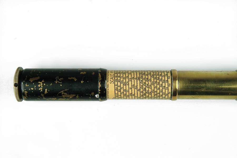 Appraisal: CYLINDRICAL CALCULATOR CANE Otis King with malacca shaft Some chipping