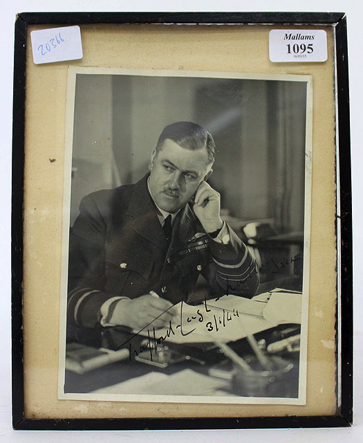 Appraisal: A SIGNED PHOTOGRAPH of Sir Trafford Leigh Mallory KCB DSO