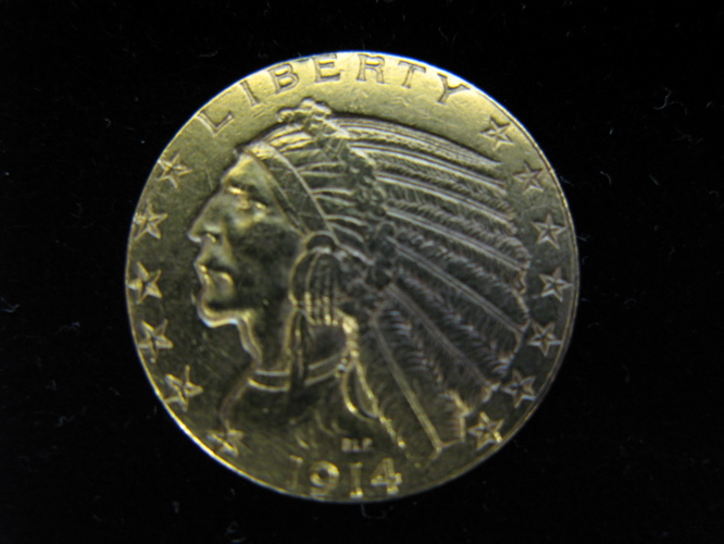 Appraisal: U S FIVE DOLLAR GOLD COIN Indian head type -P