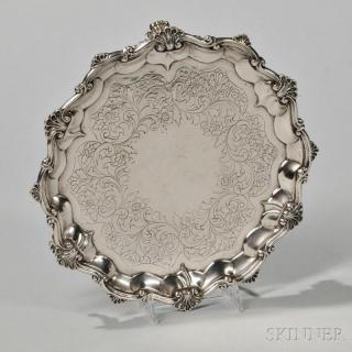 Appraisal: George III Sterling Silver Salver London - Robert Hennell I