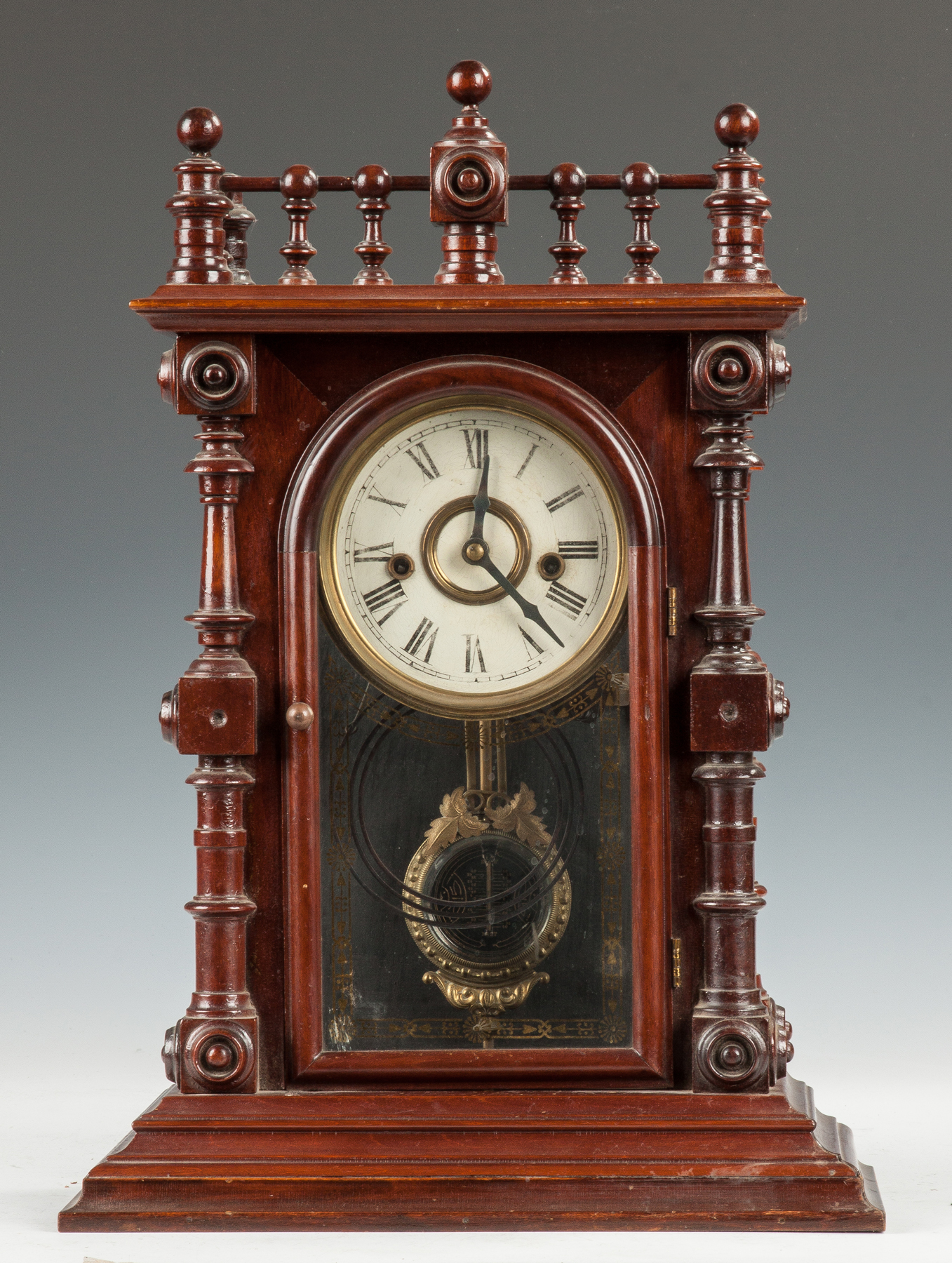 Appraisal: Welch Patti Clock Walnut case Printed paper dial day time