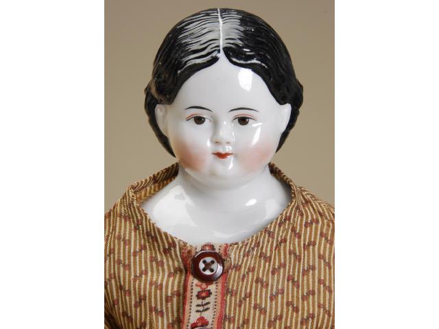 Appraisal: China Covered Wagon Doll Germany ca a fine quality glazed