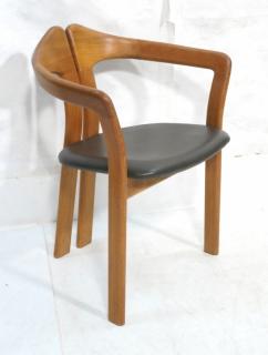 Appraisal: Danish Teak Stylish Split Back Lounge Chair Cur Danish Teak