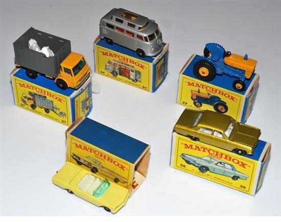 Appraisal: FIVE MATCHBOX - SERIES MODELS INCLUDING C VOLKSWAGEN CAMPER C