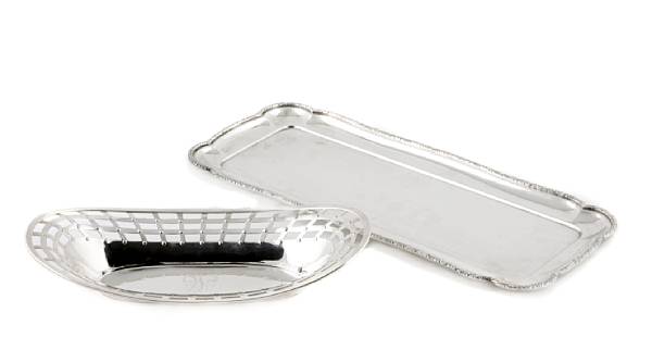 Appraisal: A group of four silver trays length of longest in