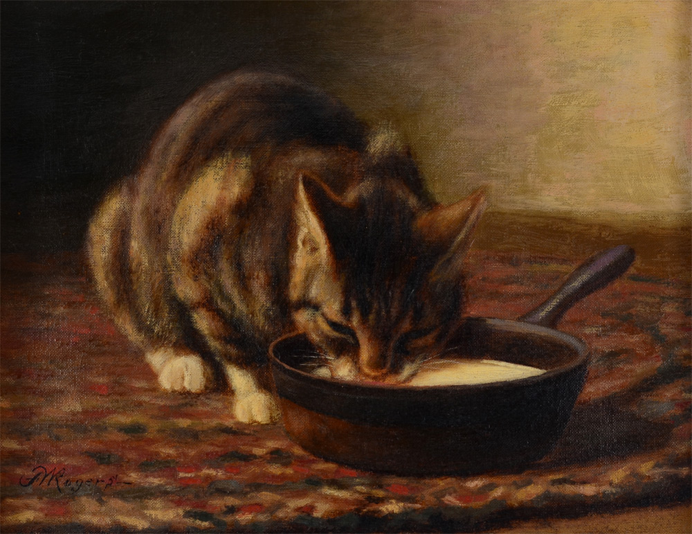 Appraisal: ROGERS Franklin Whiting American - ''Queen Tabby'' Depicts Cat Drinking