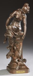 Appraisal: Edouard Drouot - French Curieuse early th c patinated bronze