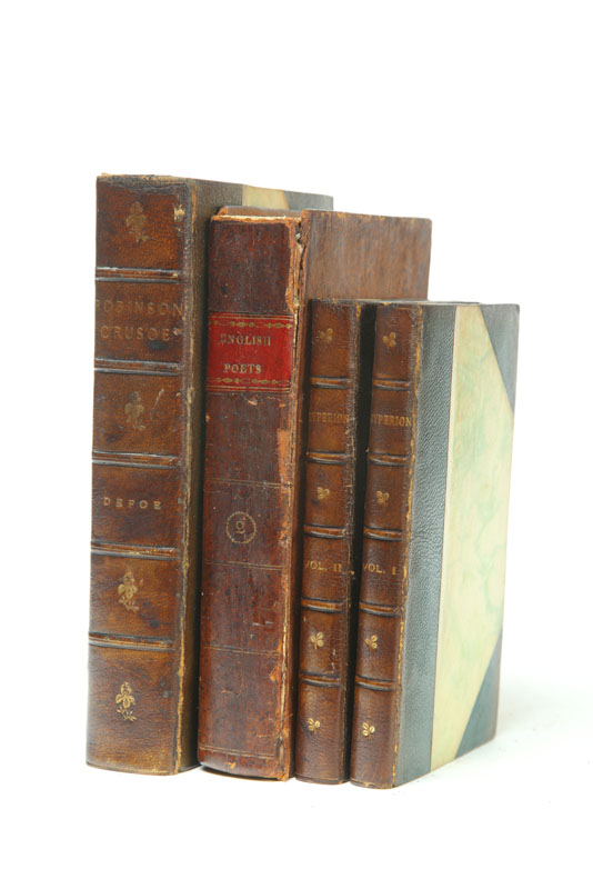 Appraisal: FOUR LEATHERBOUND VOLUMES Includes Hyperion a Romance New York Colman