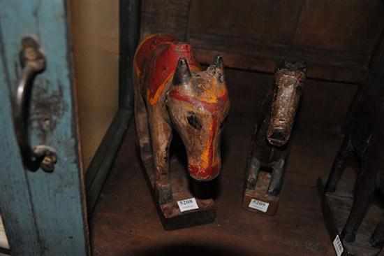 Appraisal: AN ANTIQUE INDIAN HAND CARVED STATUE OF A COLOURED COW