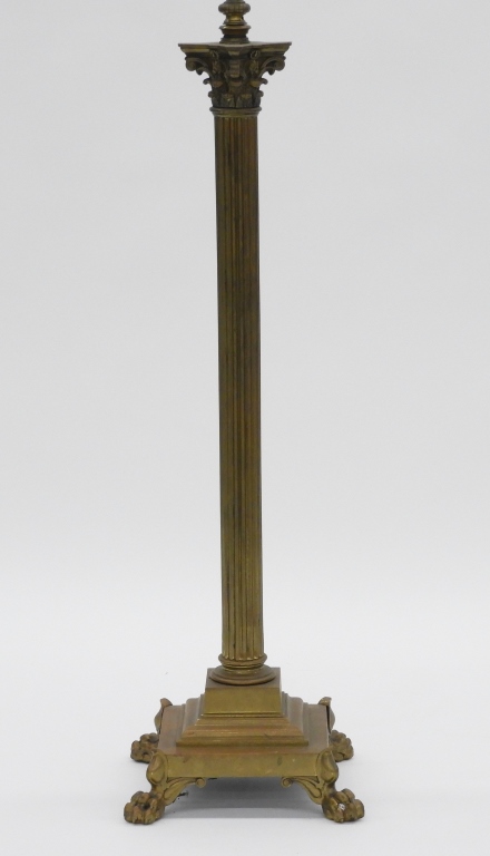 Appraisal: NEOCLASSICAL STYLE BRASS COLUMN FLOOR LAMP United States th CenturyCorinthian