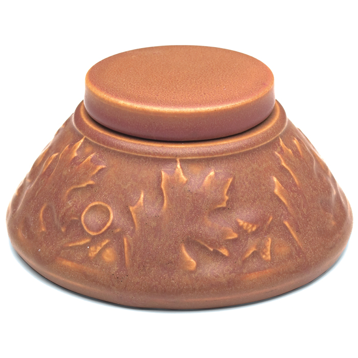 Appraisal: Rookwood inkwell oak leaves and acorns under a brown matte