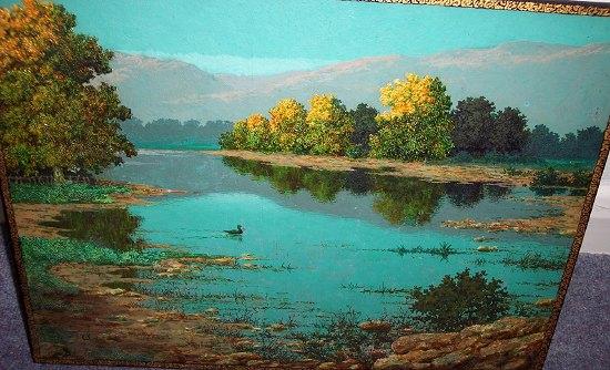 Appraisal: Samuel Webley - Lake Landscape with Duckinitialled Woil on panel