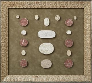 Appraisal: Group of Eighteen Plaster Intaglios th c Gran Group of