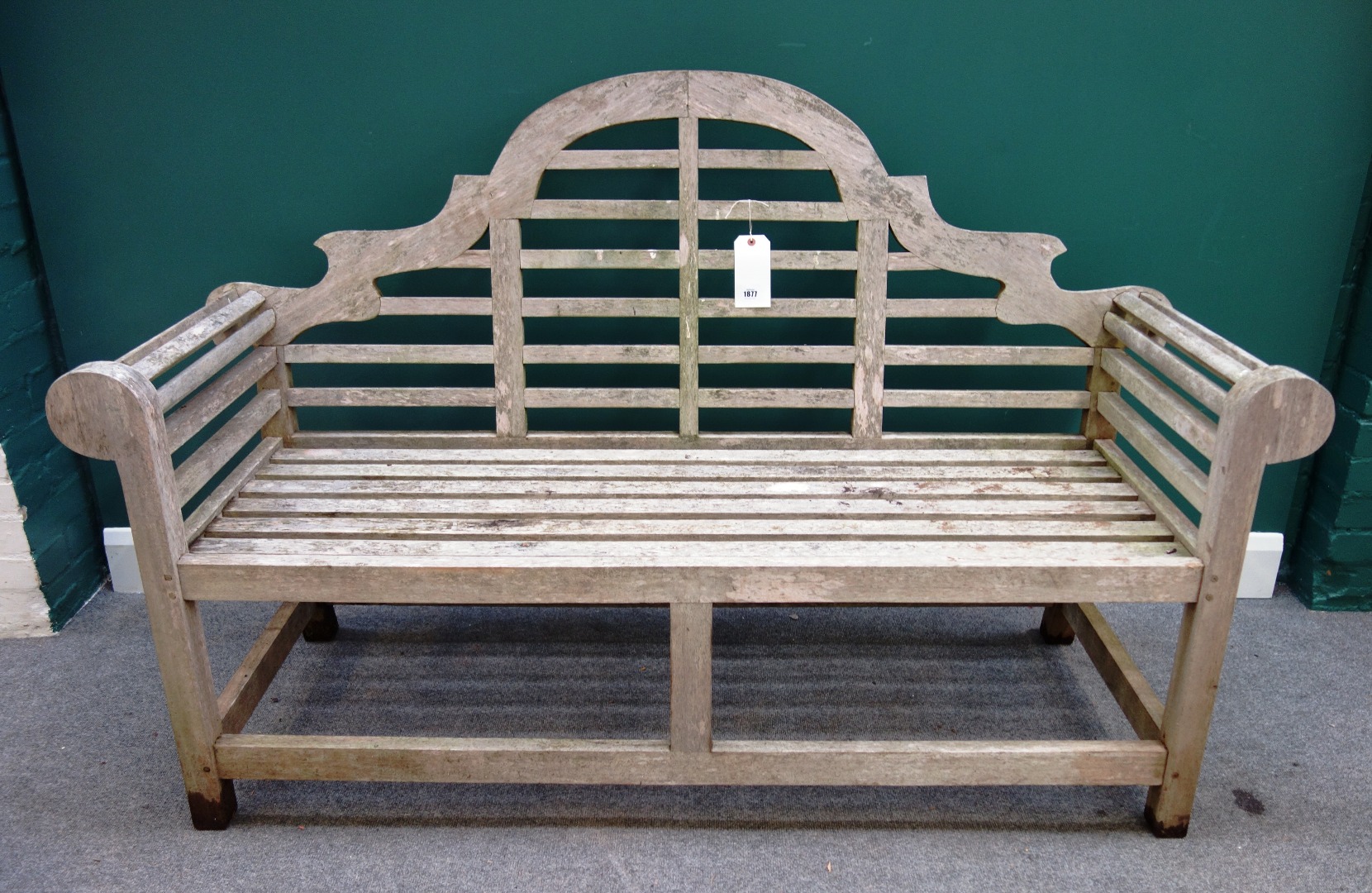 Appraisal: A hardwood bench of Lutyens design cm wide