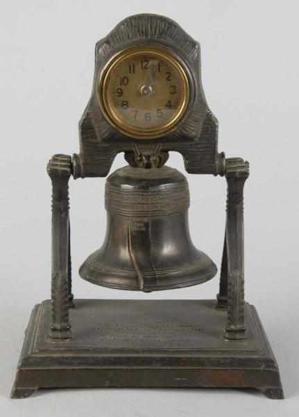 Appraisal: Brass Liberty Bell Clock Description Early s Clock is not