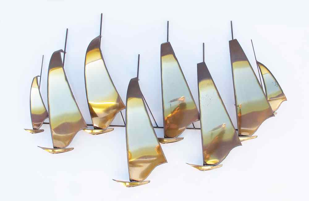 Appraisal: CURTIS JERE METAL WALL ALT OF SAILBOATS '' h x