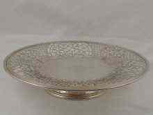 Appraisal: A pierced silver dish on stand by Gorham Co cm