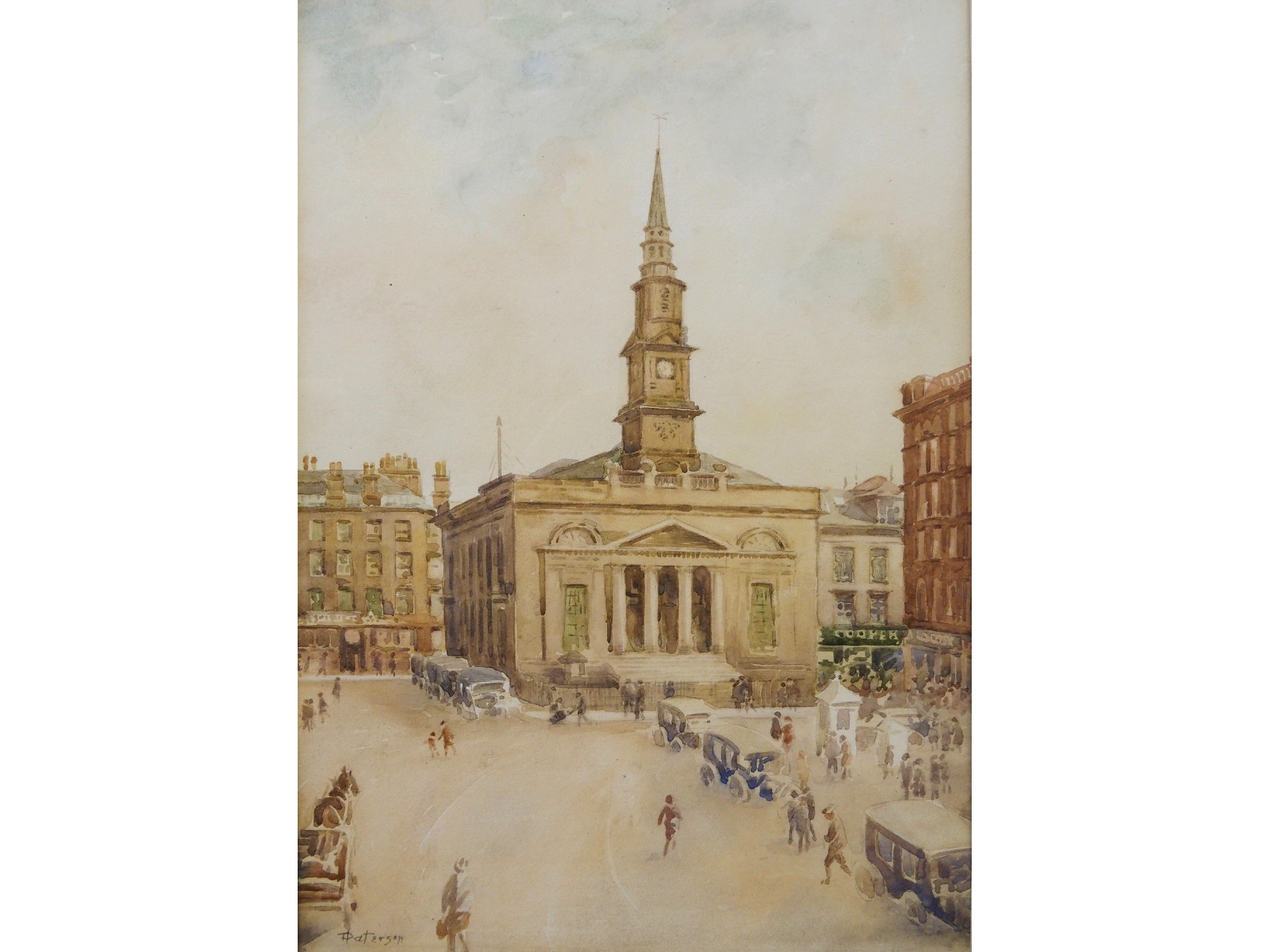 Appraisal: TOM PATERSON Scottish Fl 's ST ENOCH'S CHURCHWatercolour signed x