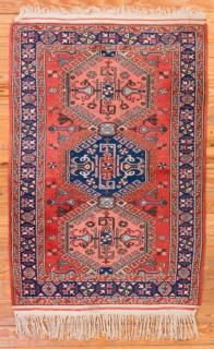 Appraisal: Turkish ' x ' Rug wool hand-knotted Turkish Anatolian tribal