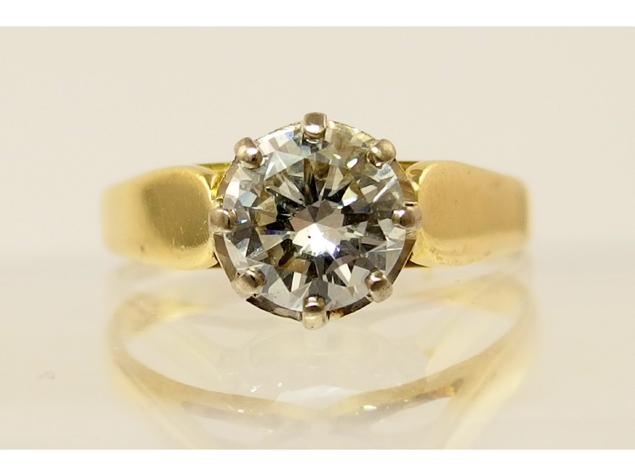 Appraisal: An ct diamond solitaire ringthe round brilliant cut diamond is