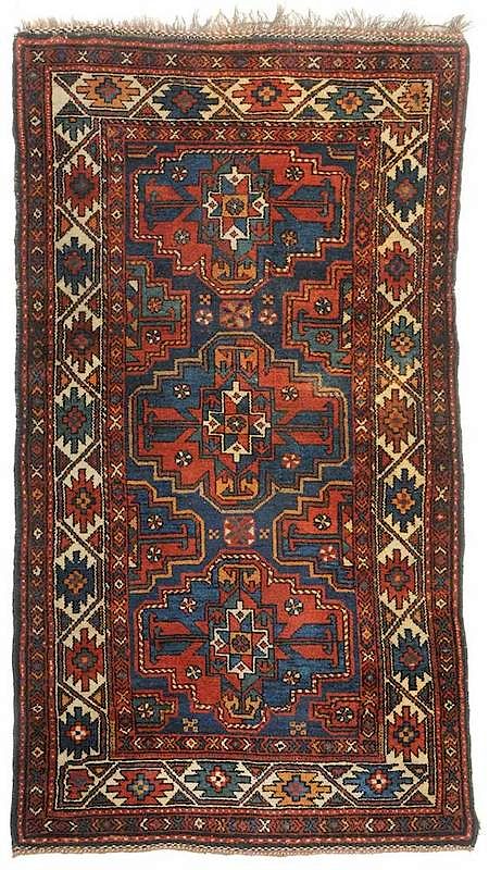 Appraisal: Kubah Rug Kurdish th century navy ground with three geometric