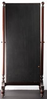 Appraisal: Antique Standing Walnut Dressing Mirror The tilting mirror with columnar