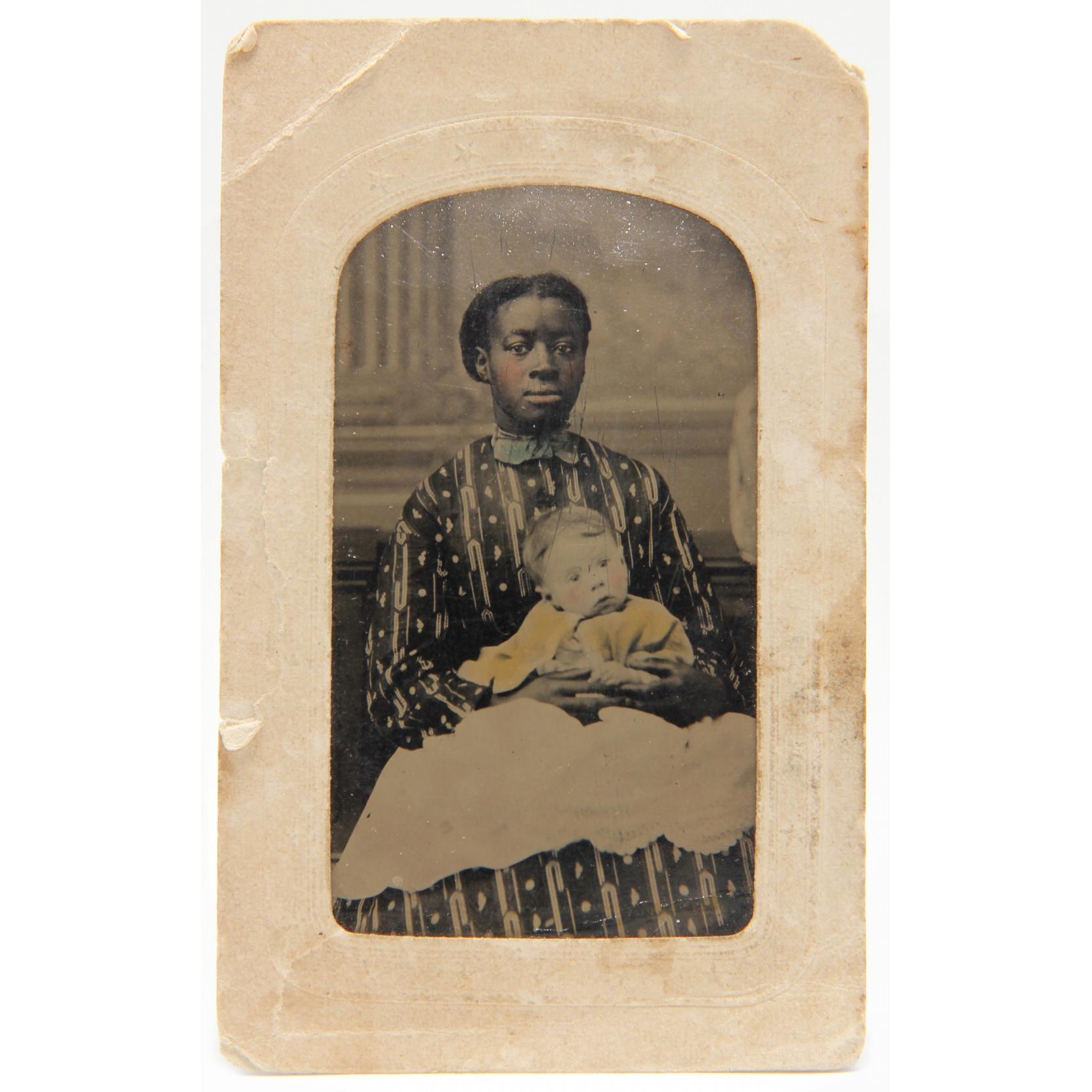 Appraisal: Virginia Tintype of a Young Black Nursemaid with Her White