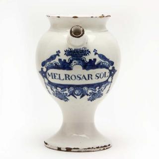 Appraisal: Dutch Delft Wet Drug Jar early th century of ovoid