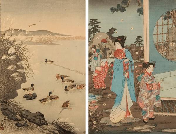 Appraisal: A group of seven Japanese wood block prints variously depicting