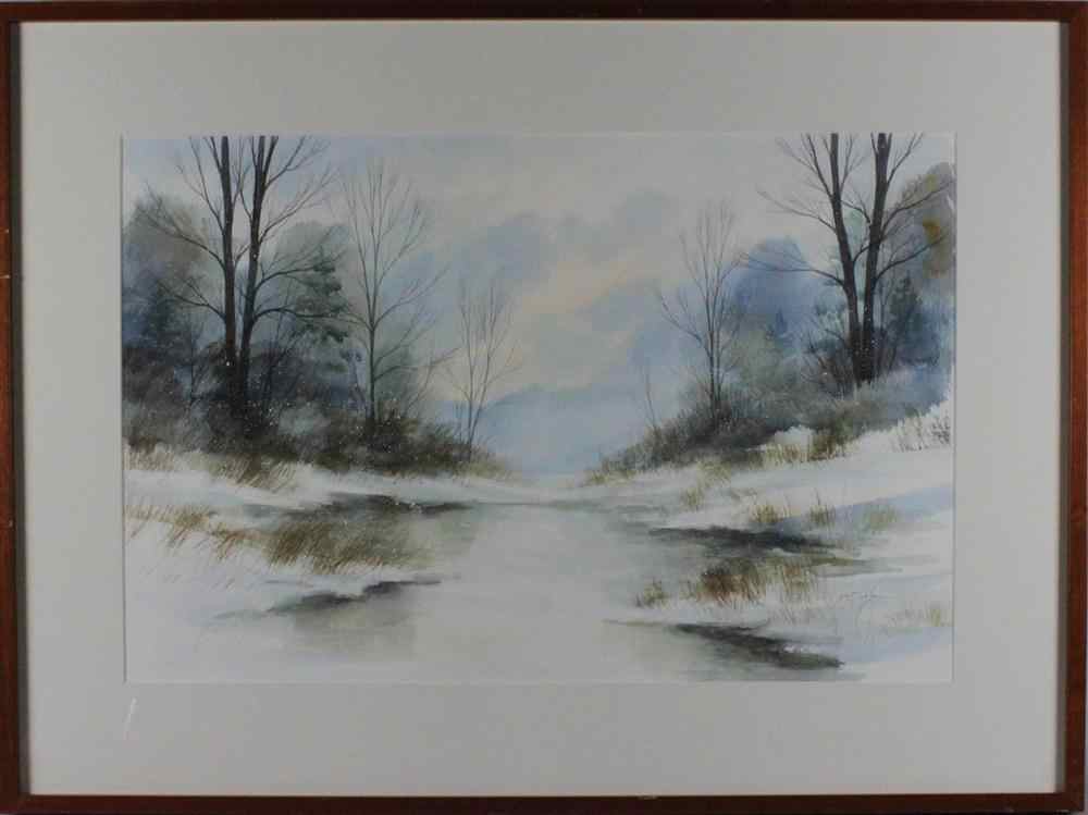 Appraisal: GRANT DOLGE AMERICAN TH CENTURY TWO SNOWY LANDSCAPES Watercolor x