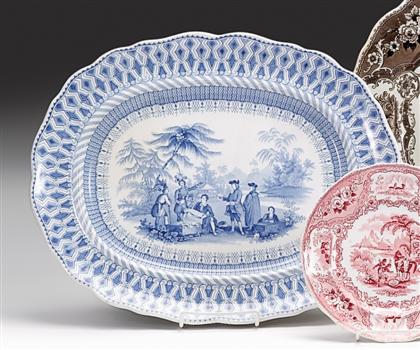 Appraisal: Historical medium blue transferware platter thomas green fenton - Oblong