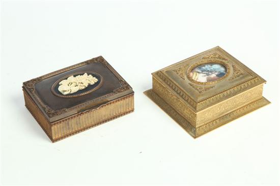 Appraisal: TWO BRASS BOXES Probably Continental late th-early th century The